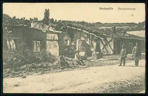 AK 1. WK - Herbeville Yvelines Île-de-France - Bauschstrasse -Feldpost 1915 gel.