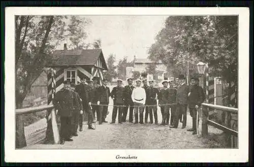 AK 1. WK - Grenzkette - Zollbeamte am Wachhäuschen - Feldpost 1916 gelaufen