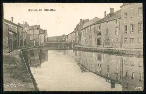 AK 1. WK - Mouzon Ardennes - Partie am Maas-Kanal - 1916 Feldpost gelaufen