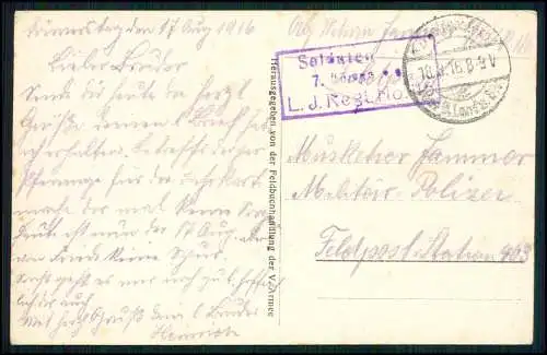 AK 1. WK - Mouzon Ardennes - Partie am Maas-Kanal - 1916 Feldpost gelaufen