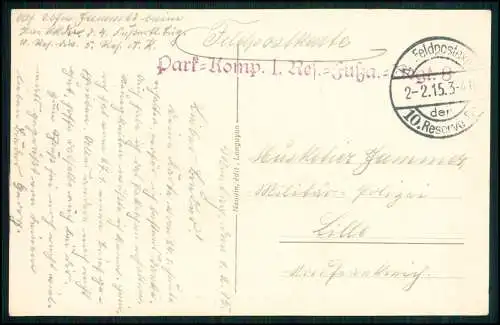 AK 1. WK - Longuyon Meurthe et Moselle Rue du Pont-Neuf - 1915 Feldpost gelaufen