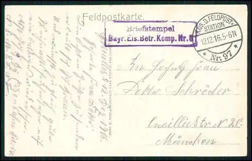 AK 1. WK -Sivry-sur-Meuse - deutsche Soldaten an der Maas - 1916 Feldpost gel.