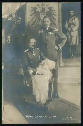 Kaiser Wilhelm I. u. II. Friedrich III.  II. Kronprinz Wilhelm Erbprinz 1906 gel