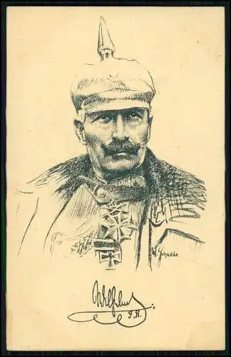 AK - Kaiser im Felde - sign. W. Schadde Adel Kaiser Wilhelm II - 1916 gelaufen