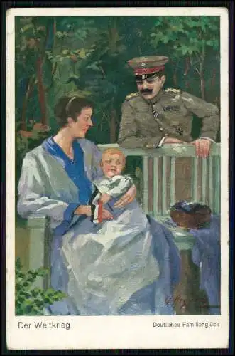 Künstler AK - Der Weltkrieg - Deutsches Familienglück - 1916 Feldpost gelaufen