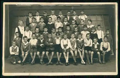 2x Foto AK Schulklasse 1933 -Druckstempel Fotografie Otto Dotzauer Falkenau Eger