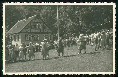 Foto AK- Tanz in den Mai - um den Maibaum - Herren in Lederhose Tracht - 1935-40