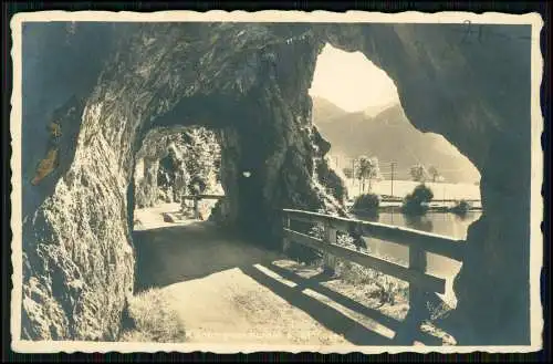 Foto AK - Mondsee Schafberg - Kienbergwand - Tunnel an der Kunststrasse - 1933