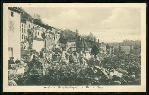 3x AK 1. WK - Dun sur Meuse Dun an der Maas - Kriegsschauplatz - 1916 Feldpost