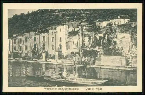 3x AK 1. WK - Dun sur Meuse Dun an der Maas - Kriegsschauplatz - 1916 Feldpost