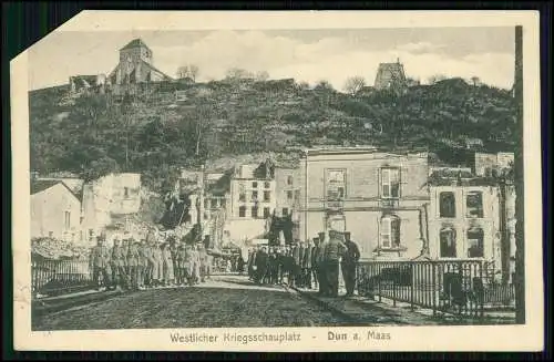 3x AK 1. WK - Dun sur Meuse Dun an der Maas - Kriegsschauplatz - 1916 Feldpost