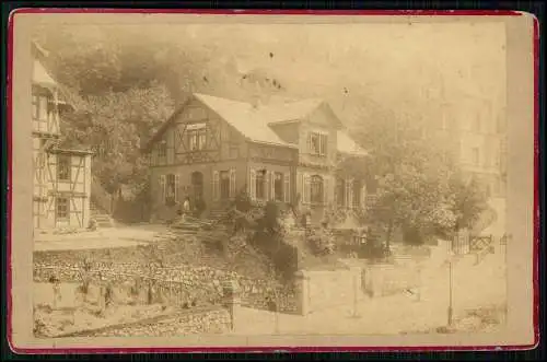 CAB Foto 17x11 cm - Pensionat Koch Wo ? - Aufnahme von 1893 - Info Rückseite