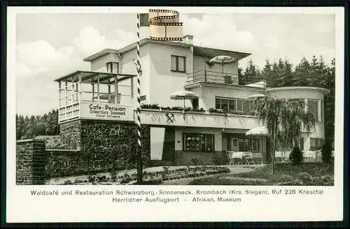 AK Krombach Kreuztal in Westfalen - Café-Restaurant Schwarzburg-Sonneneck - 1939