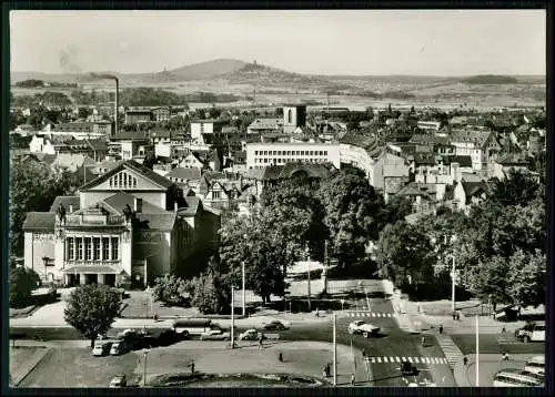 Foto AK Gießen Stadt im Hintergrund der Vogelsberg Burg Gleiberg bei Wettenberg