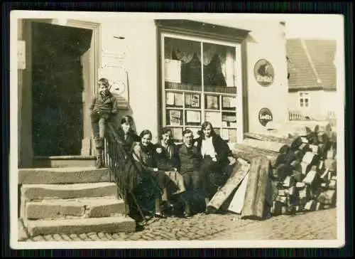 5x alte Foto - Geschäfte mit Werbung Reklame Schilder Emailliert - 1920-40