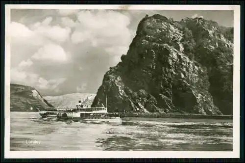 Foto AK Dampfer Loreley Schieferfelsen am Rhein Sankt Goarshausen - Cekade Karte