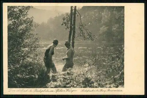 AK - Badeplatz Pfälzer Wasgau Seehofweiher bei Burg Berwartstein Erlenbach Dahn