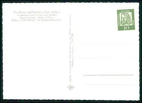AK Katzenbuckel Odenwald - Werbung Rücks. Gasthaus und Zum Adler Strümpfelbrunn