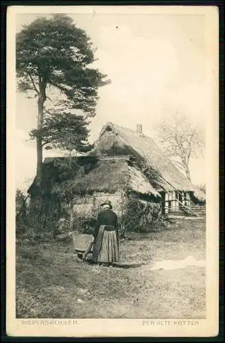AK - Haus Kotten Kate in Niedersachsen - Strohdach - 1917 Feldpost gelaufen
