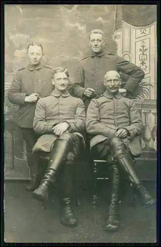 4x Foto AK 1. WK - Soldaten an der Front im Einsatz - Portrait u. andere 1914-18
