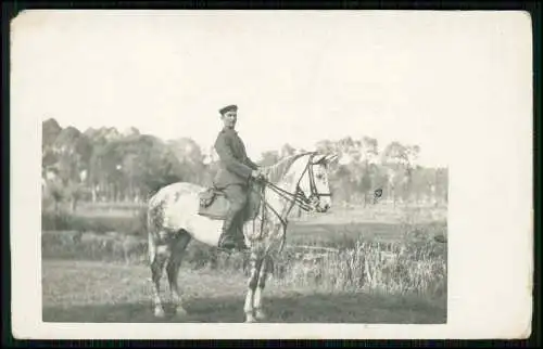 4x Foto AK 1. WK - Soldaten an der Front - mit Pferd im Einsatz - 1914-18