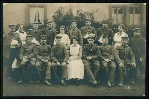 5x Foto AK 1. WK - Soldaten im Lazarett an der Front und zuhause - 1914-18