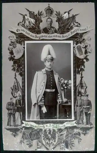 1. WK Foto 20x13cm - Soldat Federbusch Reservistenbild 1914 Uniform Pickelhaube