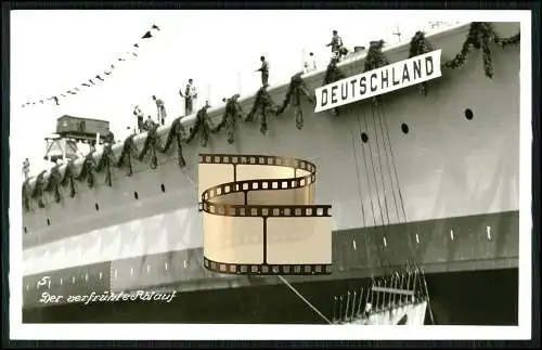 Foto AK - Panzerschiff Deutschland Stapellauf 1931 Kiel - Deutsches Kriegsschiff