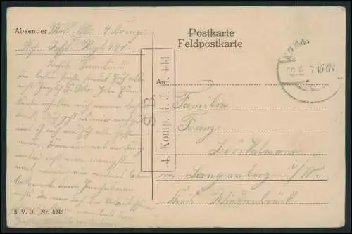 AK 1. WK - Der Kaiser bei der Besichtigung erbeuteter Geschütze - 1917 Feldpost
