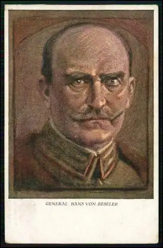AK 1. WK - Künstler K. Bauern - General Hans von Beseler -1917 Feldpost gelaufen