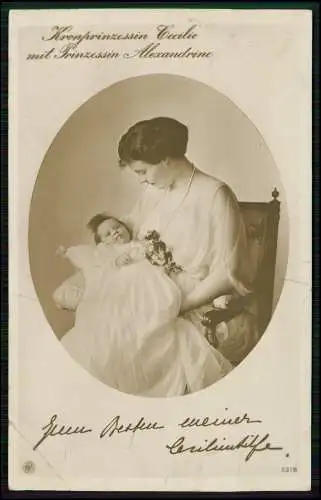 Kronprinzessin Cecilie Preußen m. Prinzessin Alexandrine Cecilienhilfe 1917 gel.