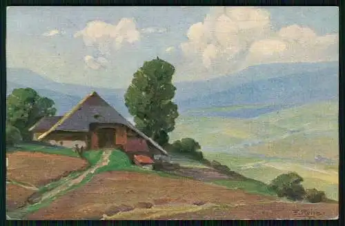 AK Sommer im Schwarzwald Fritz Reiss - Landschaft Schwarzwaldhaus 1915 Feldpost