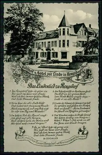 AK - Rengsdorf im Westerwald - Gasthof und Hotel zur Linde, Lindenlied mit Text