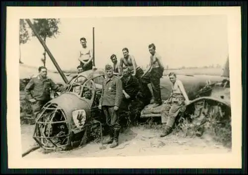 Foto 9x6cm altes Papier nach 1945 - Flugzeug Aircraft - Kennung Holland 1941