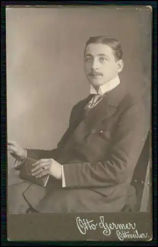 3x Foto AK und CDV  - Ottweiler im Saarland - Studenten Studentika 1911 gelaufen
