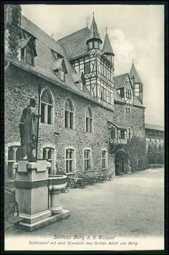 Schloss Burg a. d. Wupper - Standbild des Grafen Adolf von Berg - 1907 gelaufen