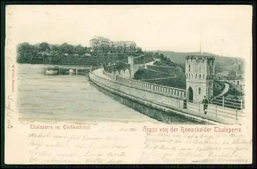 Relief-AK - Remscheid im Bergischen Land - Talsperre im Eschbach-Tal - 1904 gel.