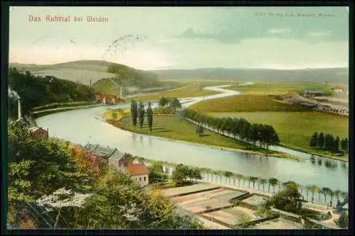 AK - Werden Essen im Ruhrgebiet - Panorama das Ruhrtal - 1907 gelaufen Kemper AK