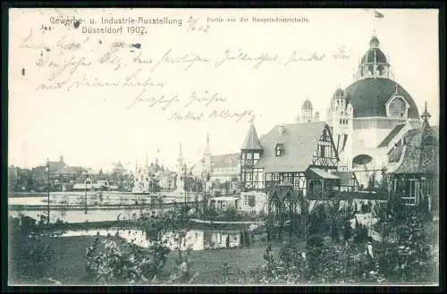 AK - Düsseldorf - Industrie Gewerbeausstellung 1902 gel. - Hauptindustriehalle