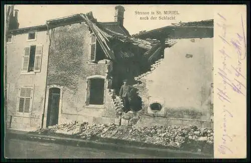 AK 1. WK - Strasse in St. MIHIEL - nach der Schlacht - 1915 Feldpost gelaufen