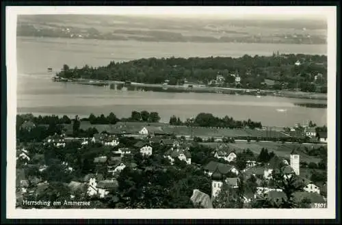 Echt Foto AK - Herrsching am Ammersee - Luftaufnahme von Herrsching - 1936 gel.