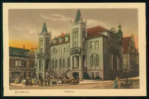 AK -  Gütersloh in Westfalen - Marktstände am Rathaus - 1925