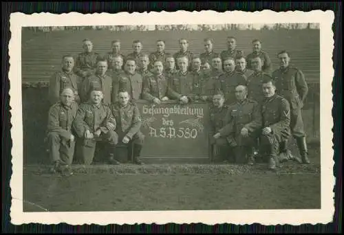 Foto 5x Soldaten Musiker Gesangabteilung im Stadion Kassel in Hessen 1941  