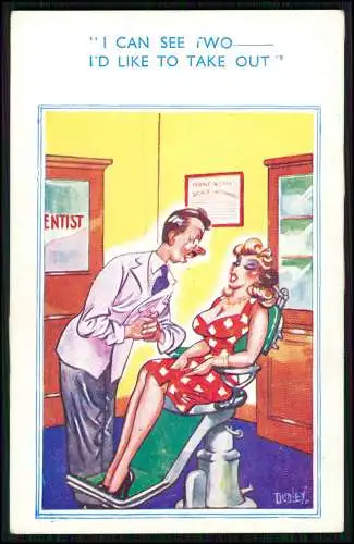 AK - Scherz Humor - "I CAN SEE WO I'D LIKE TO TAKE OUT" Dame großen Busen