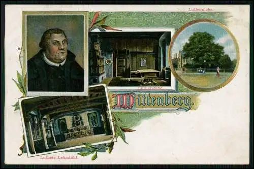 AK Litho -1918 Klein Wittenberg gelaufen - Martin Luther mit Stuhl Lutherstube