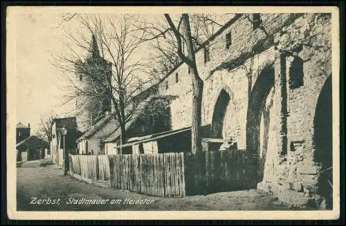 2x AK - Zerbst in Anhalt - Stadtmauer Heidetor Breitestrassentor - 1918 Feldpost