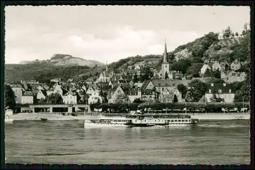 Foto AK - Linz am Rhein Lr. Neuwied  - Blick auf Ausflug-Dampfer Ort und Kirche