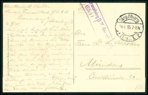 AK 1. WK Strasbourg Straßburg Elsass -Altes Haus Maison Kammerzell 1915 Feldpost