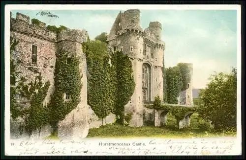 AK Herstmonceux Castle Schloss bei Dorf Herstmonceux East Sussex - 1904 gelaufen
