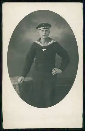Foto AK - Marine Matrose Mützenband Unterseeboots-Flottille - Deutsche U-Boote